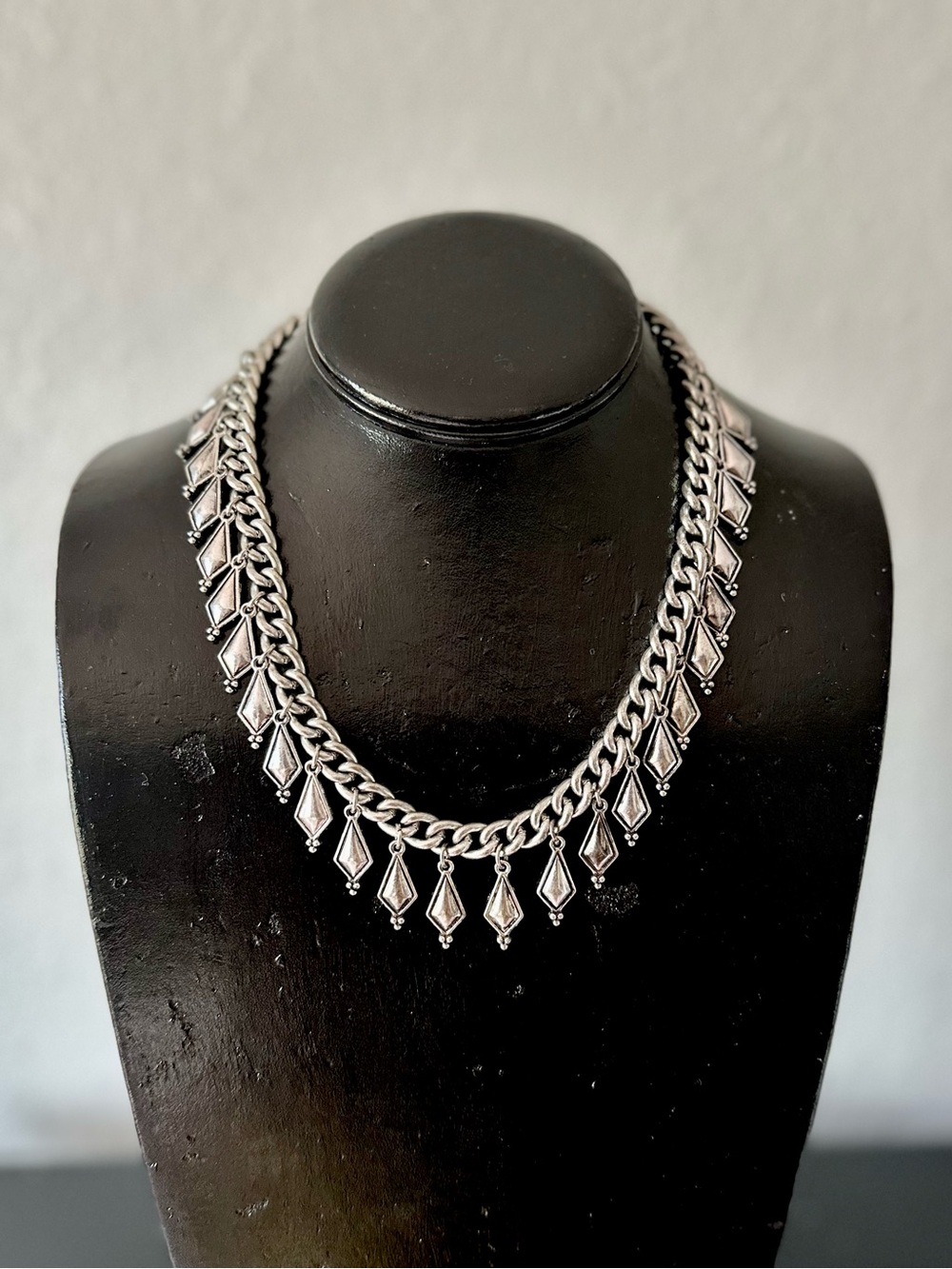 Silver Dangle Charm Link Necklace - Women's Fashion Jewelry
